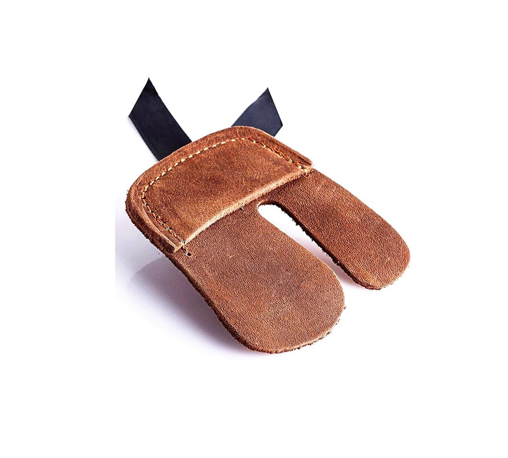 Archery Leather Finger Tab Hunting Shooting Bow Protection Gear R / L Hand