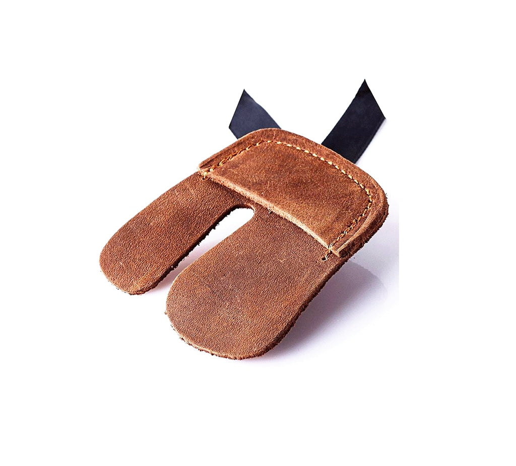 Archery Leather Finger Tab Hunting Shooting Bow Protection Gear R / L Hand