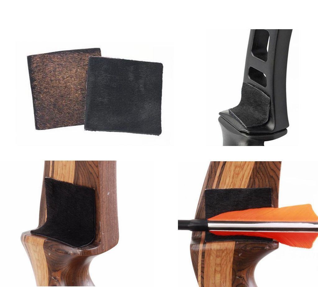 Calf Hair Arrow Rests For Traditional Bows - 5 Pack Universal Peel & Stick Archery Accessories