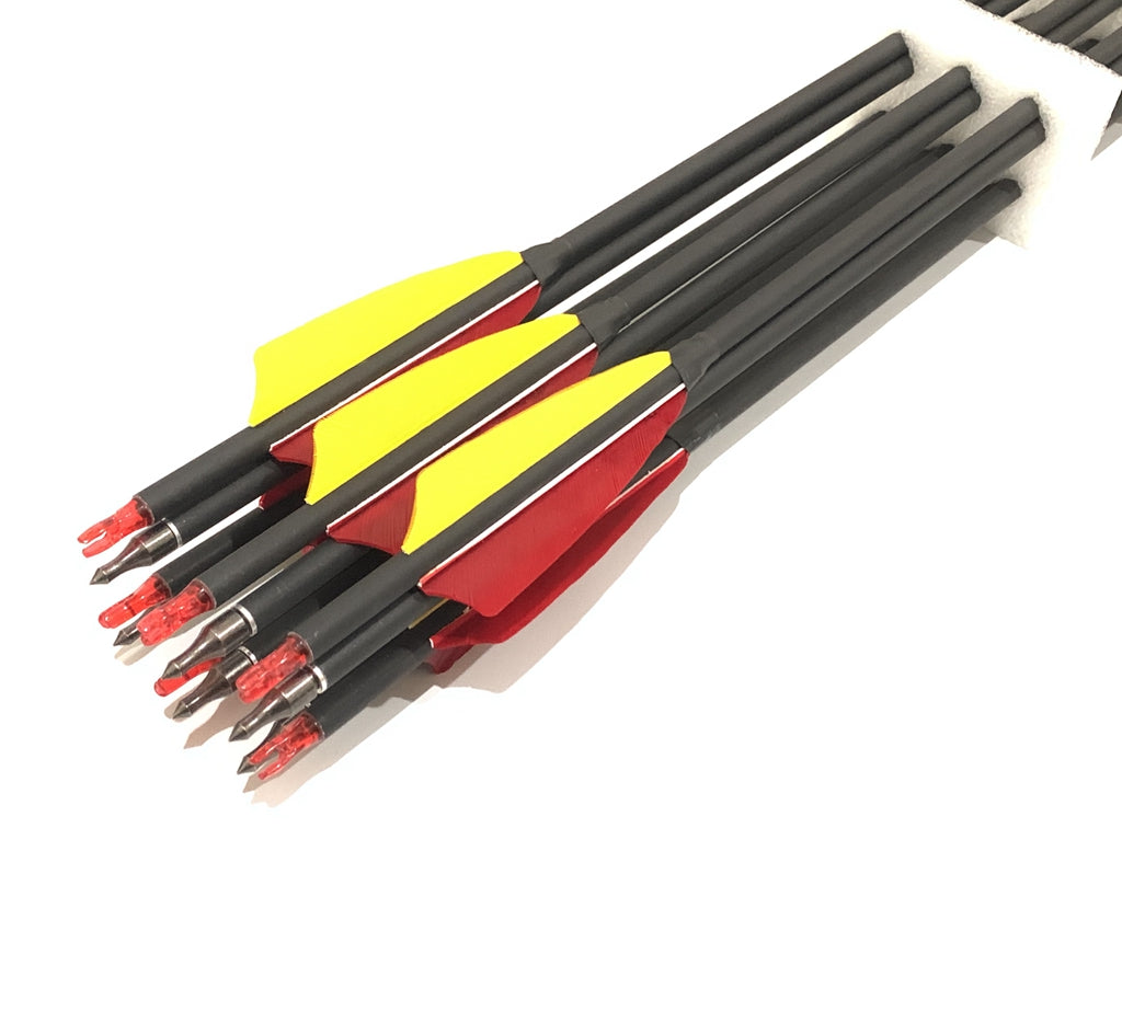 12x 31.5"CARBON ARROWS FEATHER COMPOUND RECURVE BOW HUNTING TARGET SPINE 500