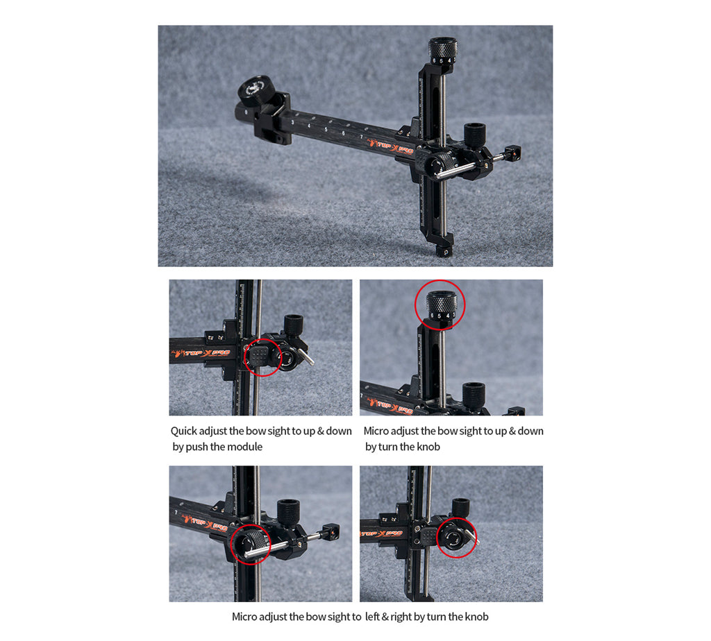 TP Archery Recurve Bow Sight - Carbon Bow Sight