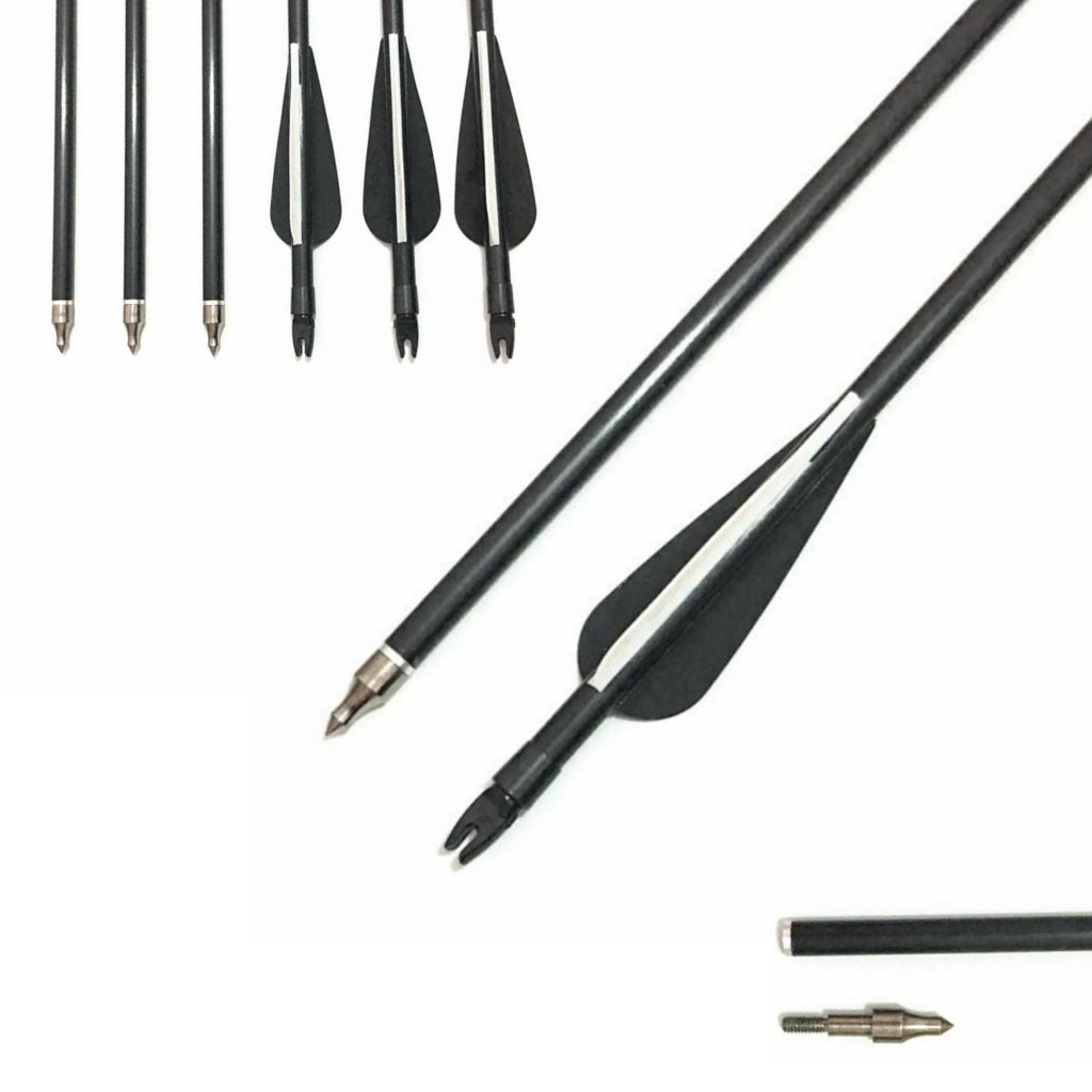 12X 32" ALUMINIUM ARROWS FOR COMPOUND OR RECURVE BOW TARGET ARCHERY