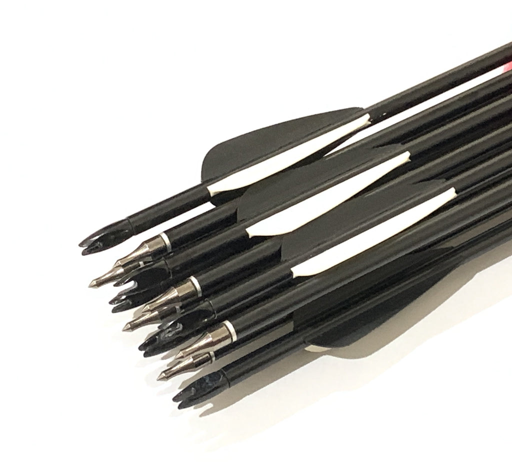 12X 32" ALUMINIUM ARROWS FOR COMPOUND OR RECURVE BOW TARGET ARCHERY