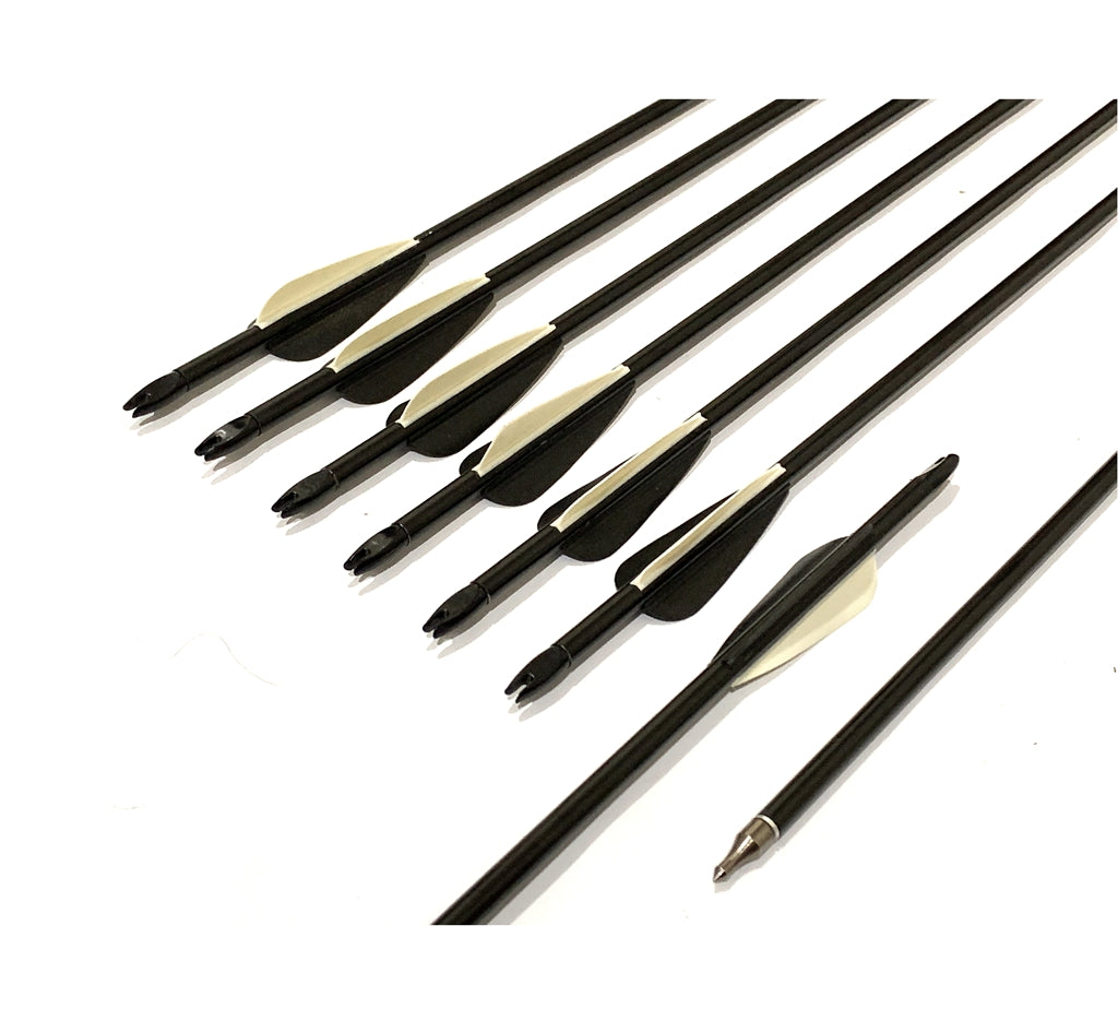 12X 32" ALUMINIUM ARROWS FOR COMPOUND OR RECURVE BOW TARGET ARCHERY