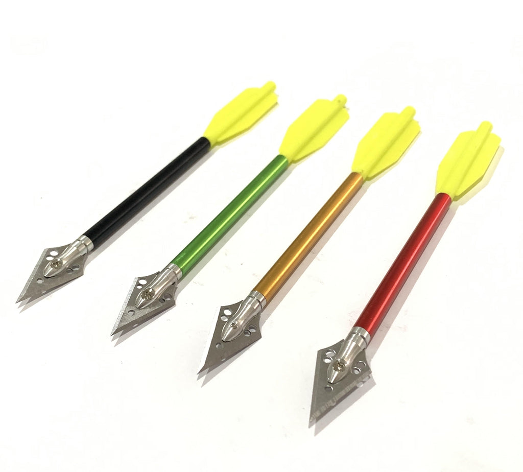 ARCHQUICK 6.5" Crossbow Bolts Aluminium Arrows 2 Blade Broadheads Yel