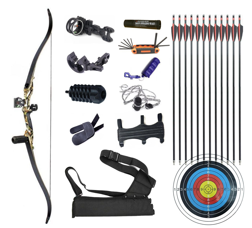 Junxing Archery F179 Recurve Bow Set 60 Inch Takedown RH Target & Hunting