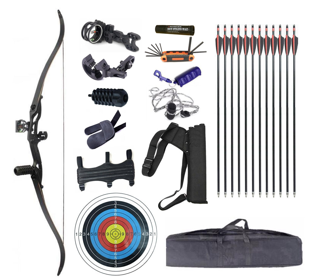Junxing Archery F179 Recurve Bow Set 60 Inch Takedown RH Target & Hunting