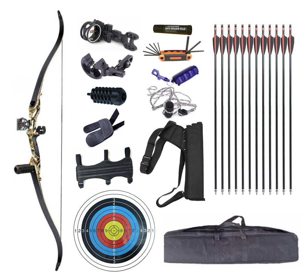 Junxing Archery F179 Recurve Bow Set 60 Inch Takedown RH Target & Hunting