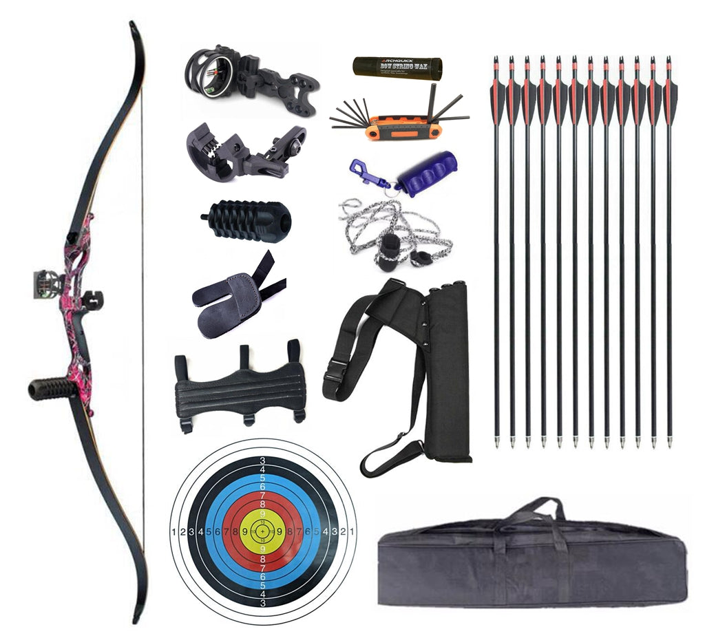 Junxing Archery F179 Recurve Bow Set 60 Inch Takedown RH Target & Hunting