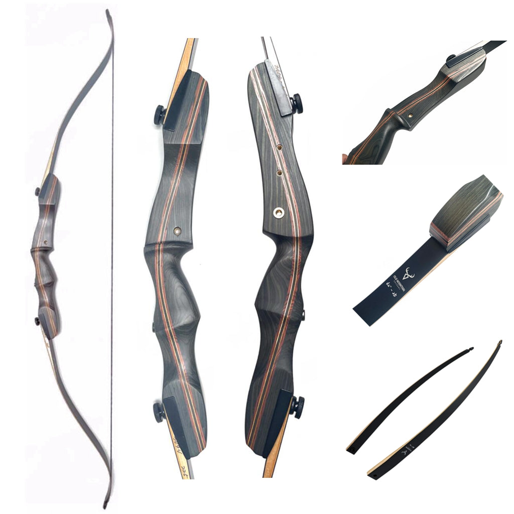 Old Mountain Archery Ghost Takedown Recurve Bow 62" 25-60lb Hunting Target R/H
