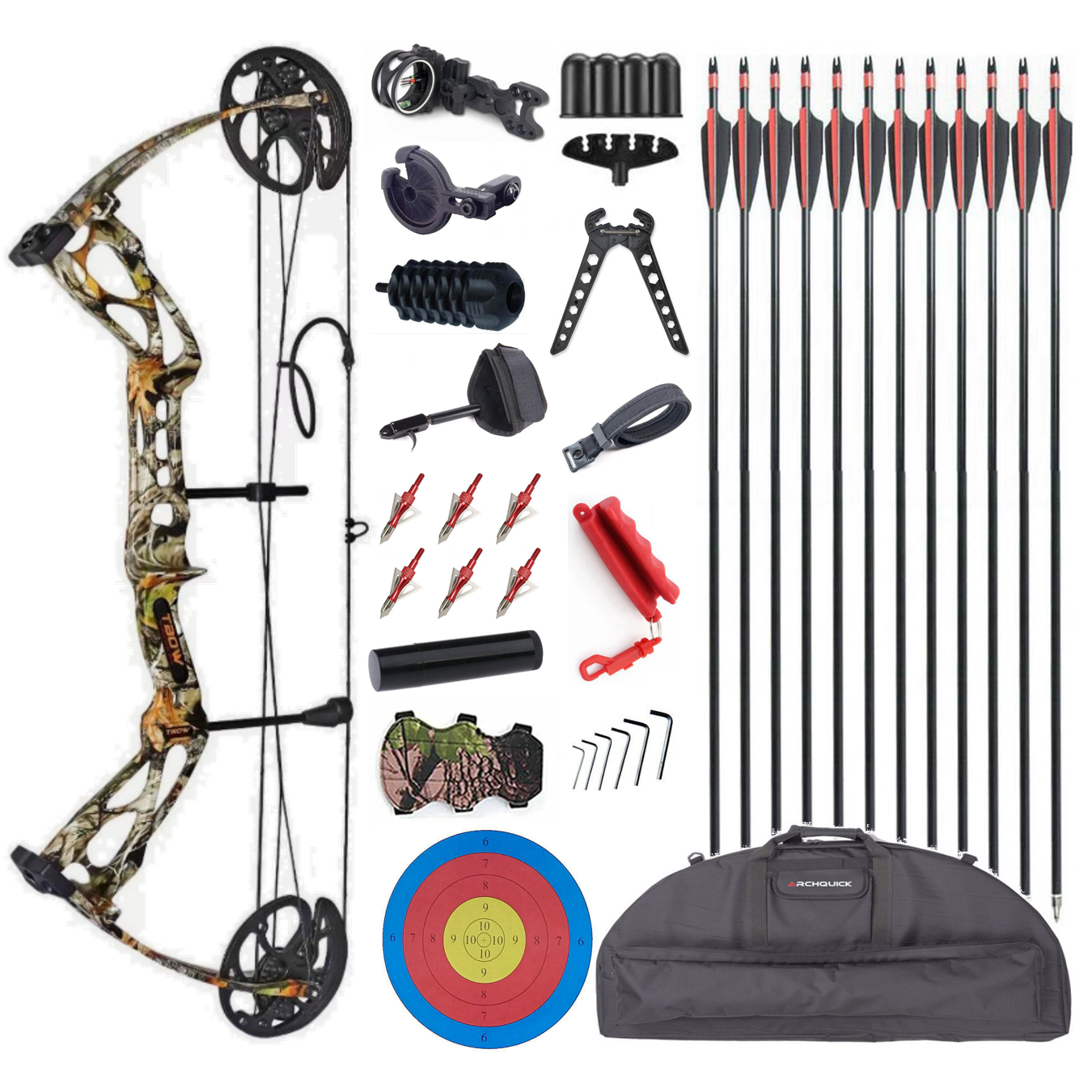 Junxing Compound Bow M133 Dragon For Hunting Broadheads 10-70lbs RTS Soft Bag