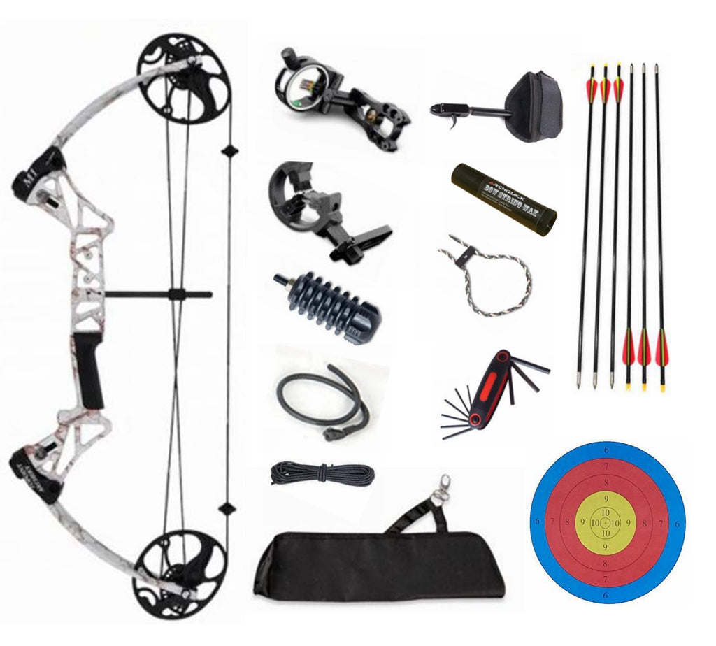 NEW Topoint ARCHERY M1 15-70LB COMPOUND BOW & ARROW Kit HUNTING TARGET