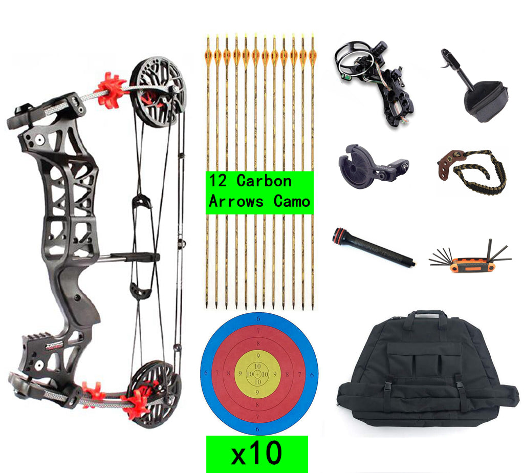 Junxing Archery M109e Compound Bow Kit 30-60lbs R&LH Target Hunting Target