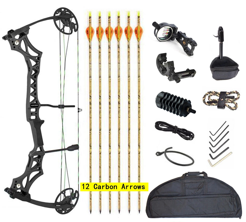 Junxing MAX 7 Compound Bow M129 RH Arrows Kit 30-70lbs 320FPS Hunting Target