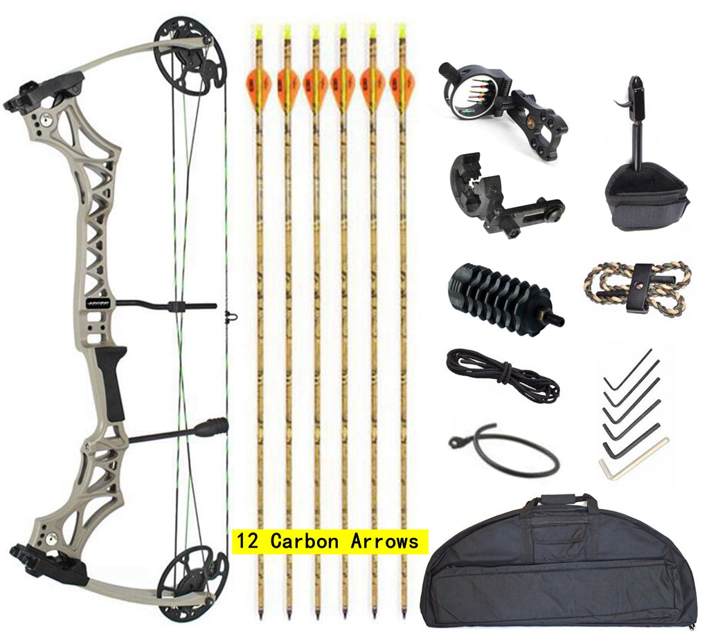 Junxing MAX 7 Compound Bow M129 RH Arrows Kit 30-70lbs 320FPS Hunting Target