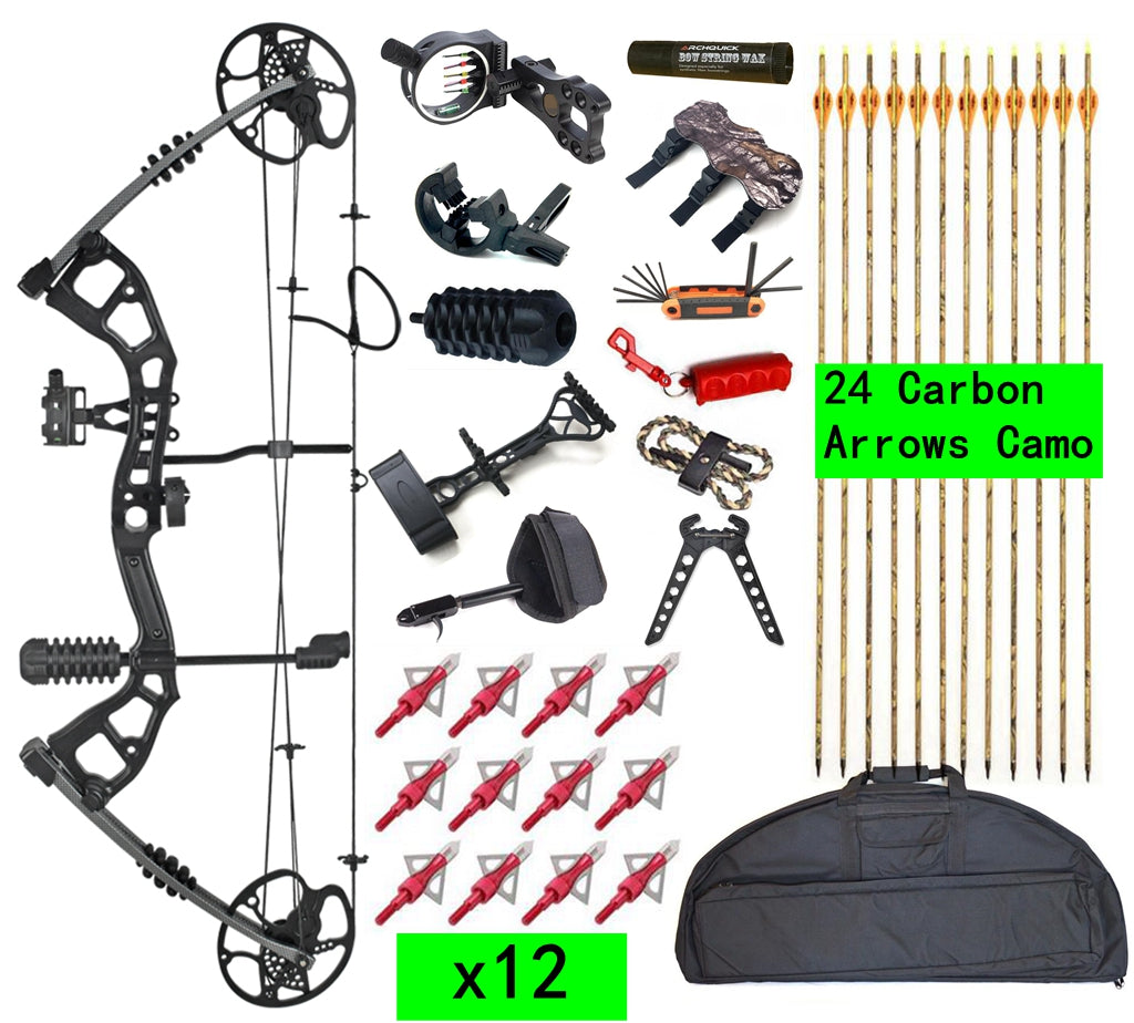 ARCHQUICK Hunting COMPOUND BOW & ARROW HUNTING PRO Package 0-70LBS USA LIMBS