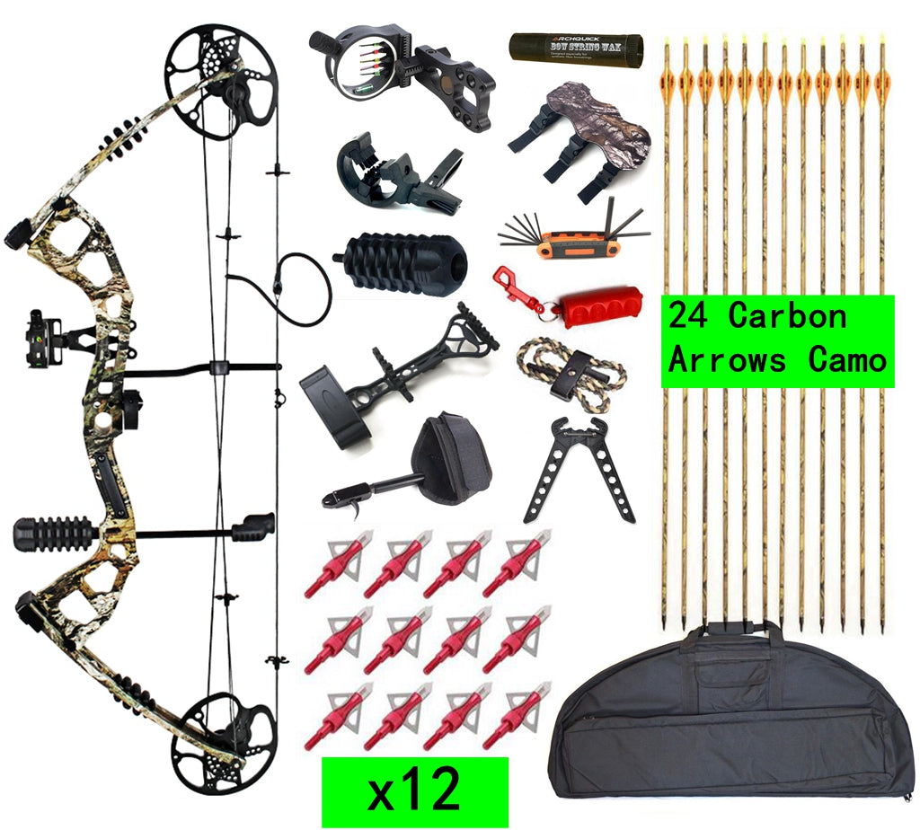 ARCHQUICK Hunting COMPOUND BOW & ARROW HUNTING PRO Package 0-70LBS USA LIMBS