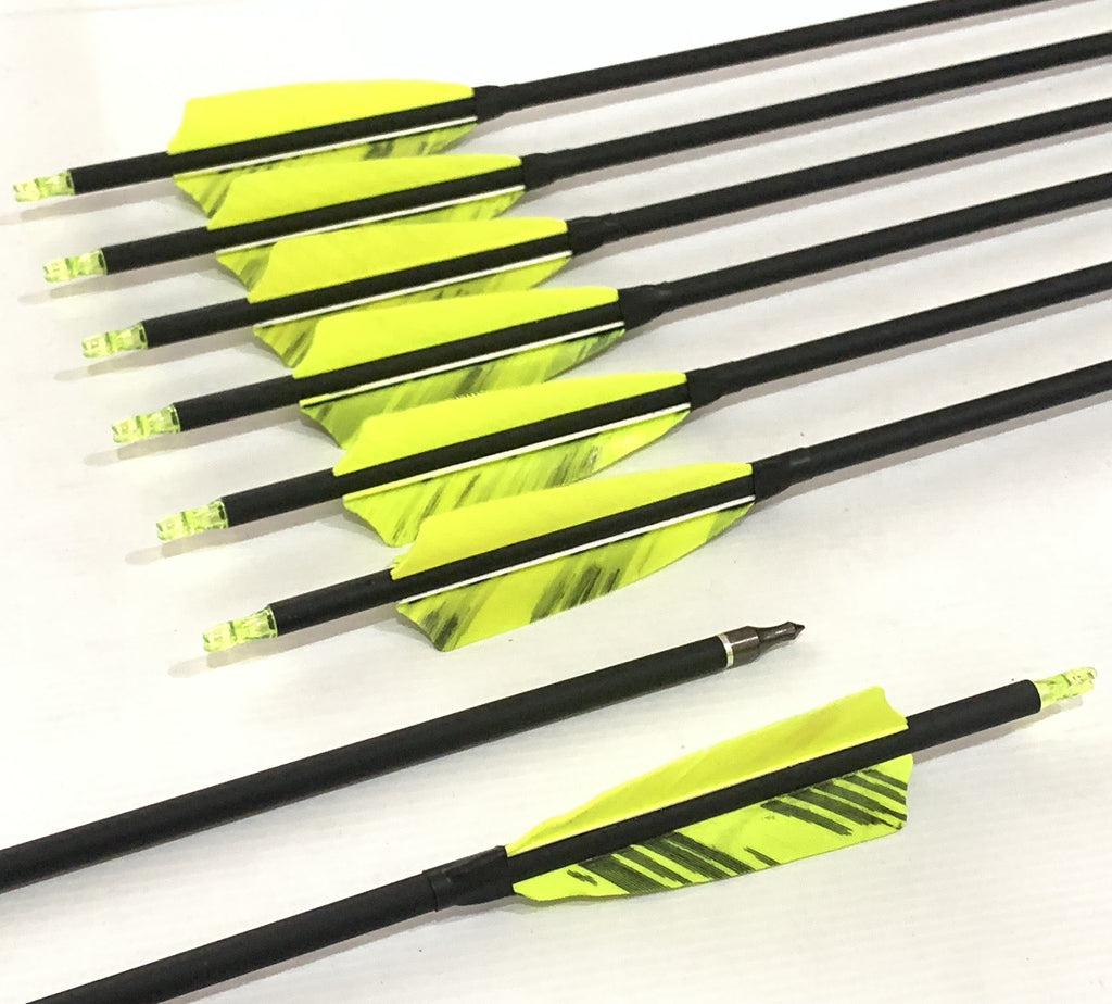 ARCHQUICK 12x 31" CARBON ARROWS FEATHER RECURVE BOW LONGBOW HUNTING TARGET SP500