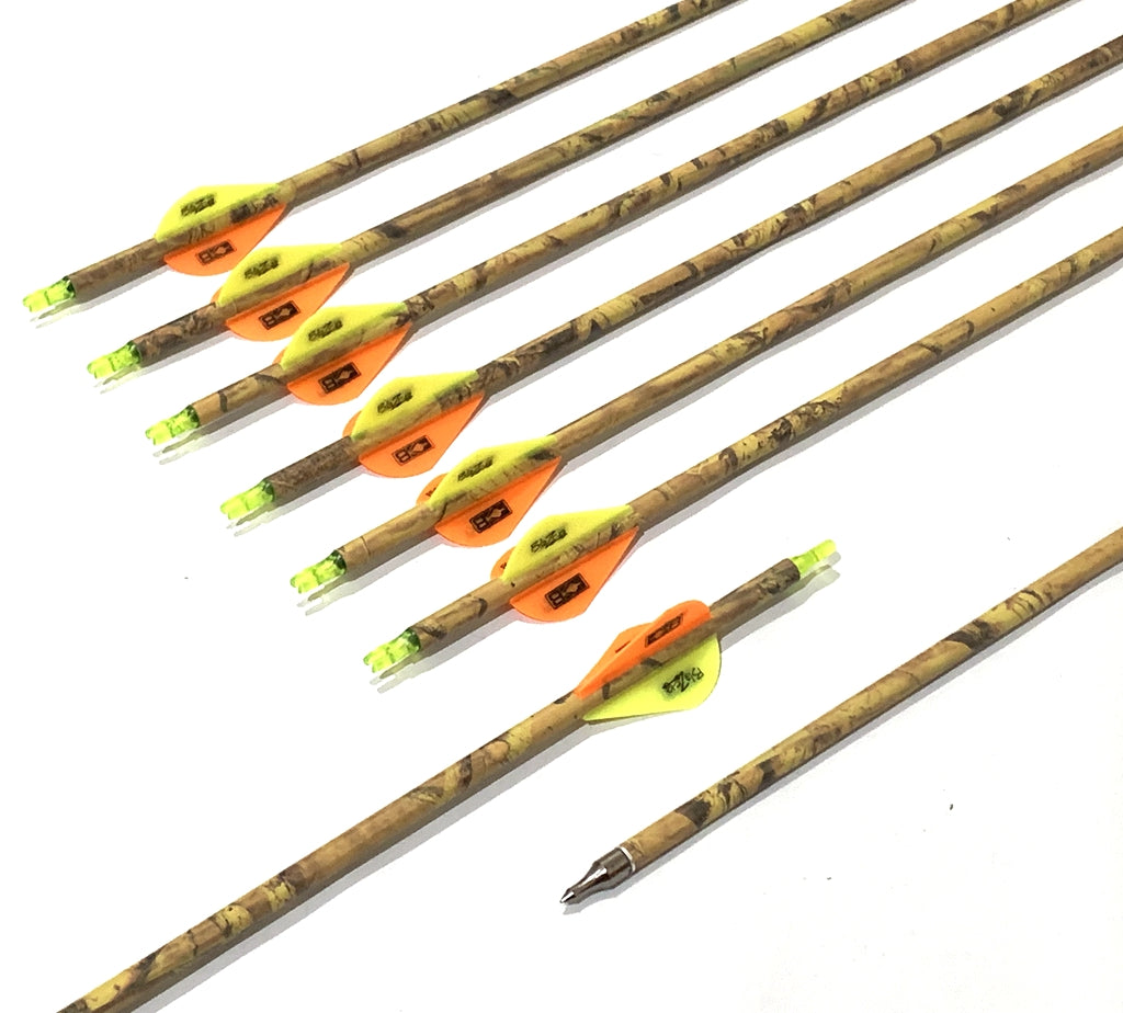6 X 31.5" CARBON CAMO ARROWS FOR COMPOUND OR RECURVE BOW TARGET ARCHERY