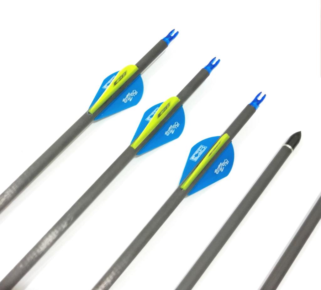 NEW 12 X 31.5" CARBON ARROWS 2" FLETCH Spine 300 COMPOUND OR RECURVE BOW TARGET