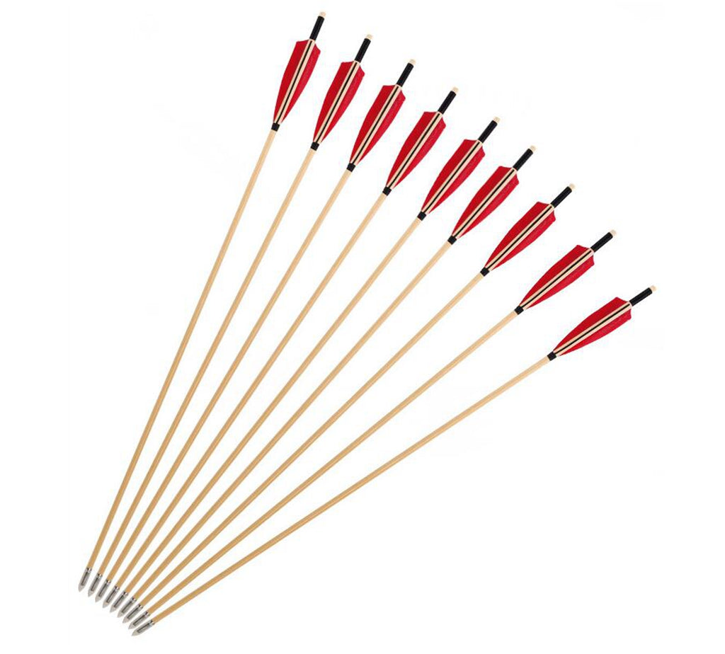 ARCHQUICK 32" Wood Arrows 8.5mm Shaft for Traditional Recurve Bow Hunting Target