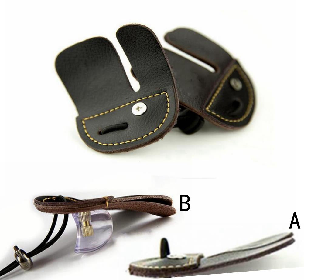 Archery Finger Tab Leather RIGHT HAND Hunting Shooting Bow Finger Protection