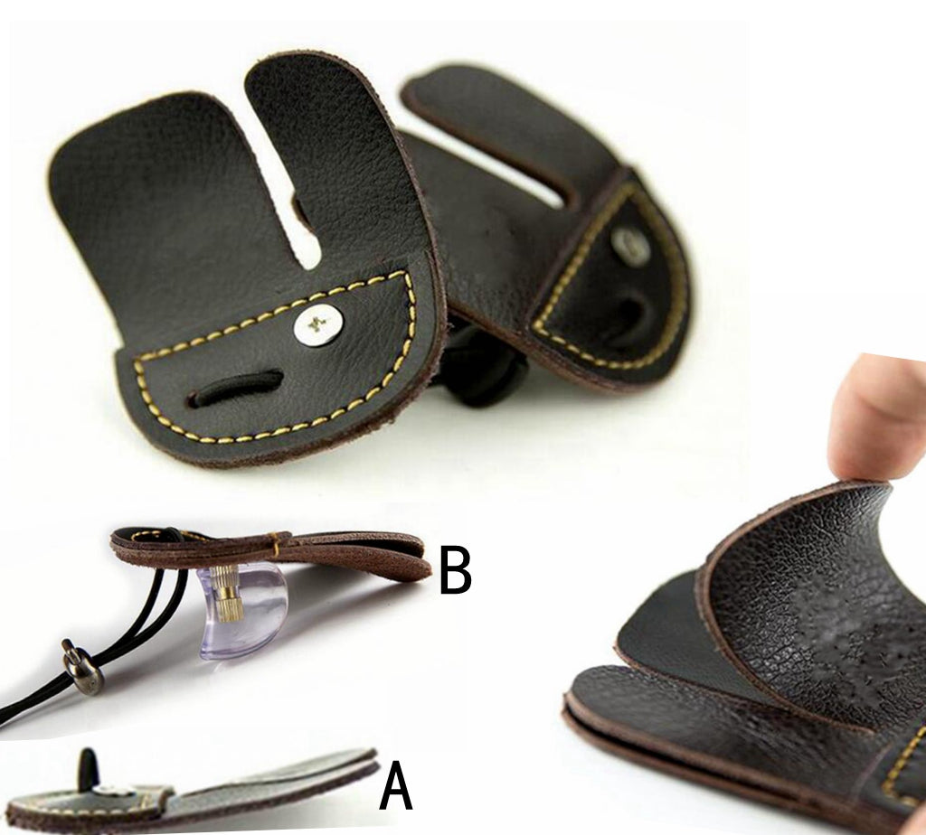 Archery Finger Tab Leather RIGHT HAND Hunting Shooting Bow Finger Protection