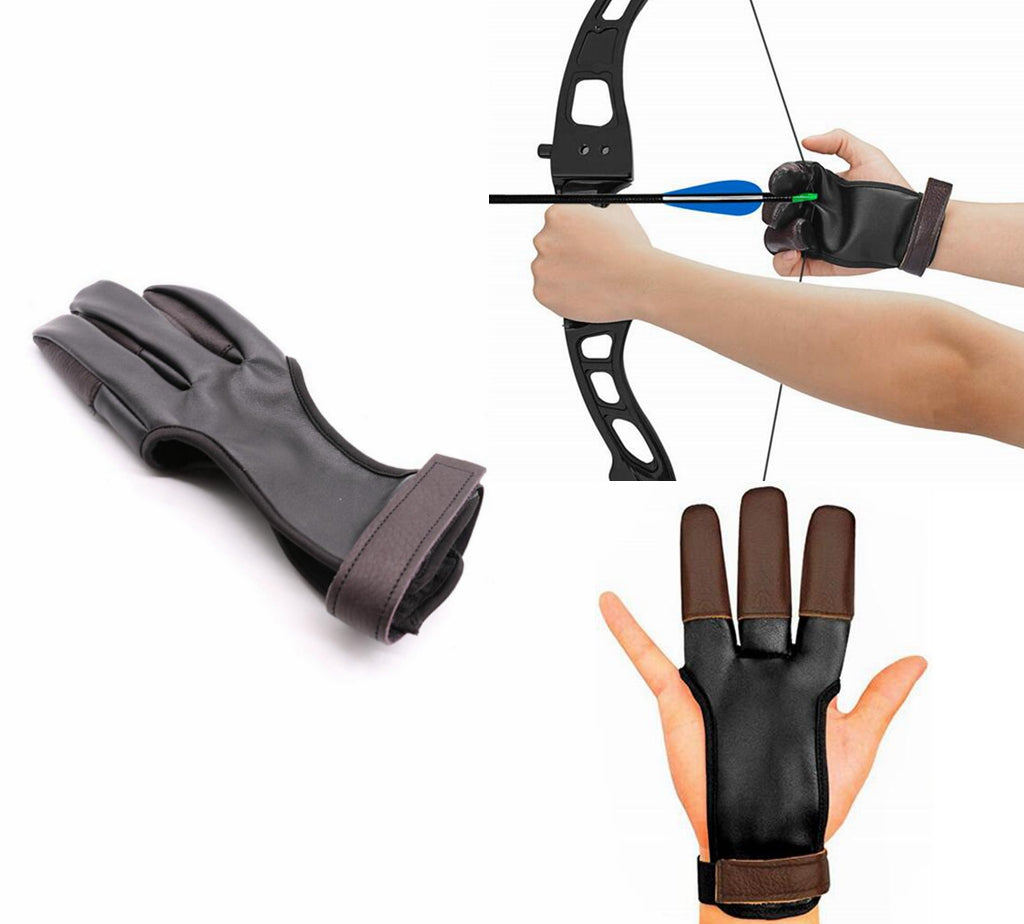 New Archery Shooting Glove 3 Finger Compound Recurve Bow Hunting Target Gear