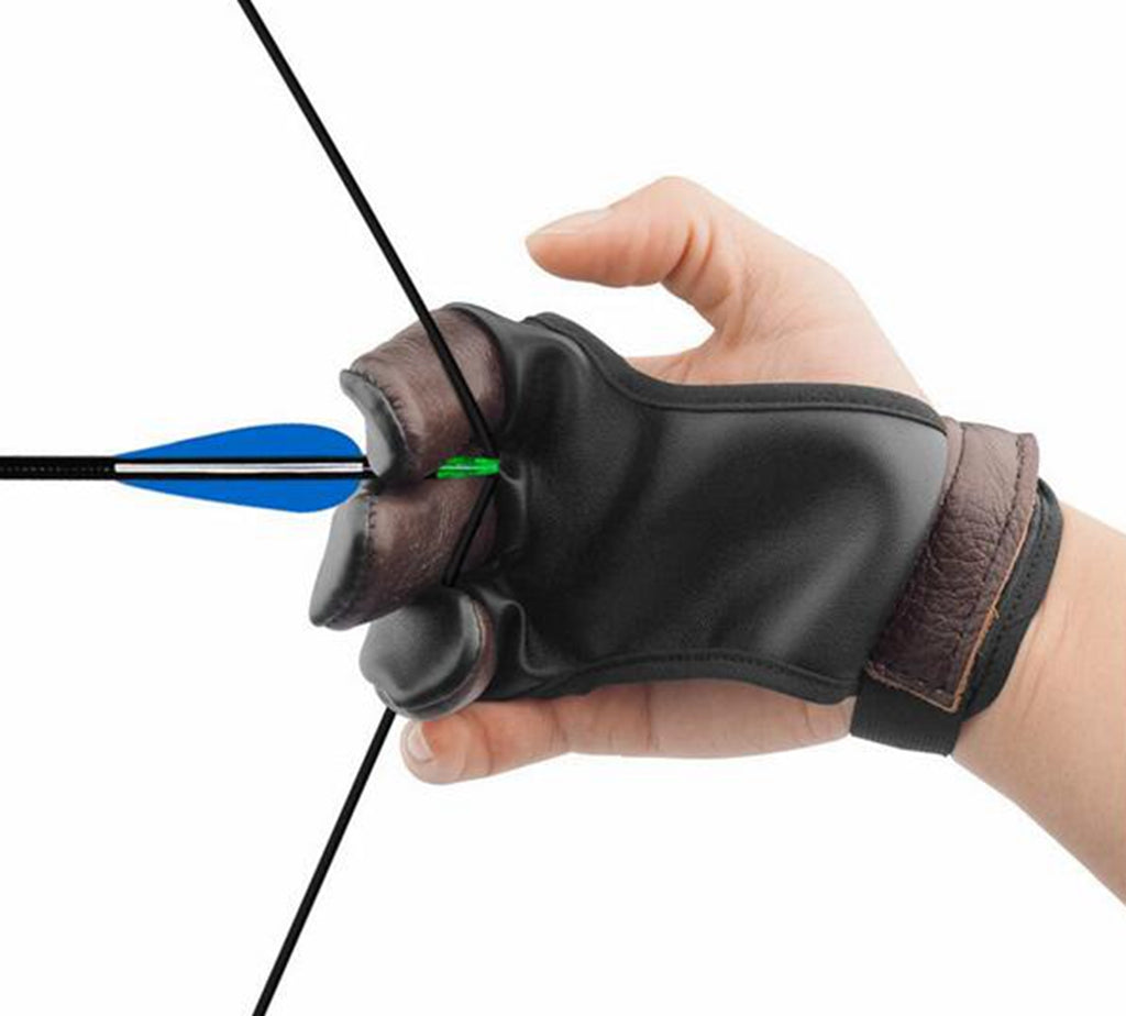 New Archery Shooting Glove 3 Finger Compound Recurve Bow Hunting Target Gear