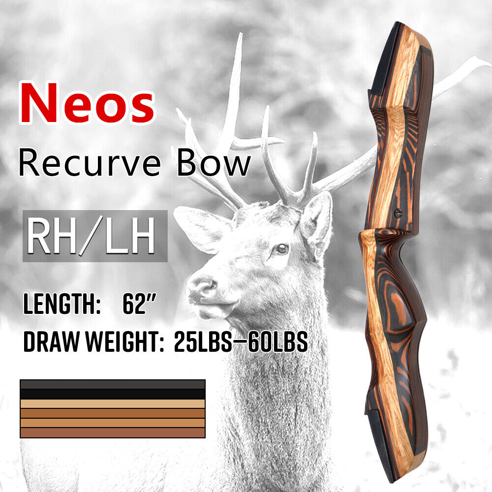 Old Mountain Archery Neos 62" Takedown Recurve Bow for Hunting Target 25-60lb