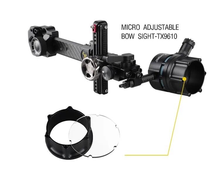 Topoint 1 Pin Compound Bow Sight Micro Adjustable Bow Sight