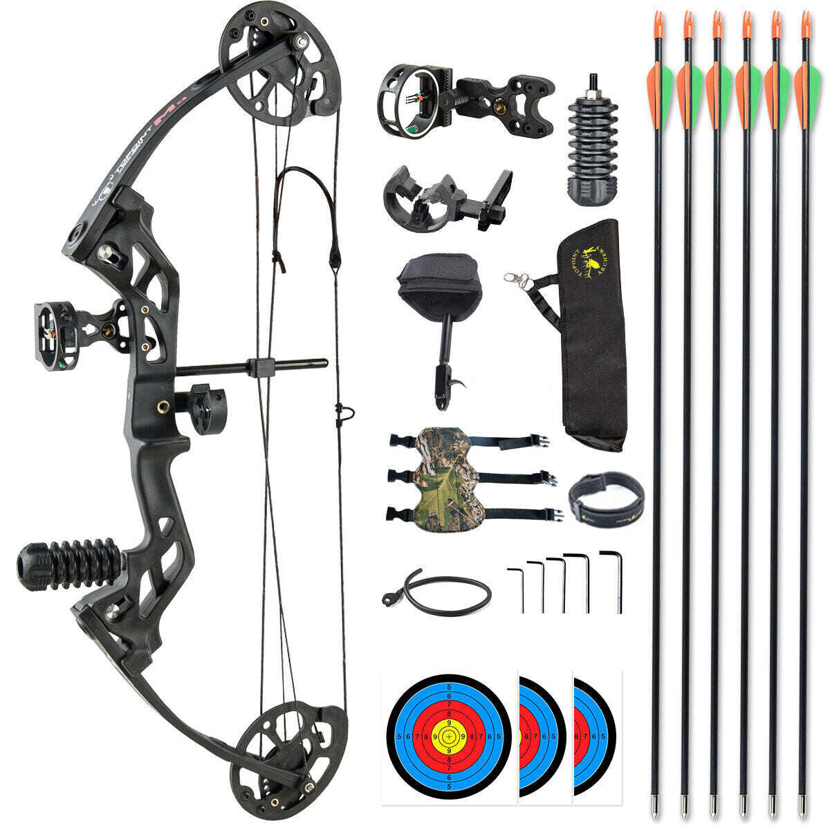Topoint M3 Youth Compound bow 10-30lbs RTS Package 7 Colour R/L Hand