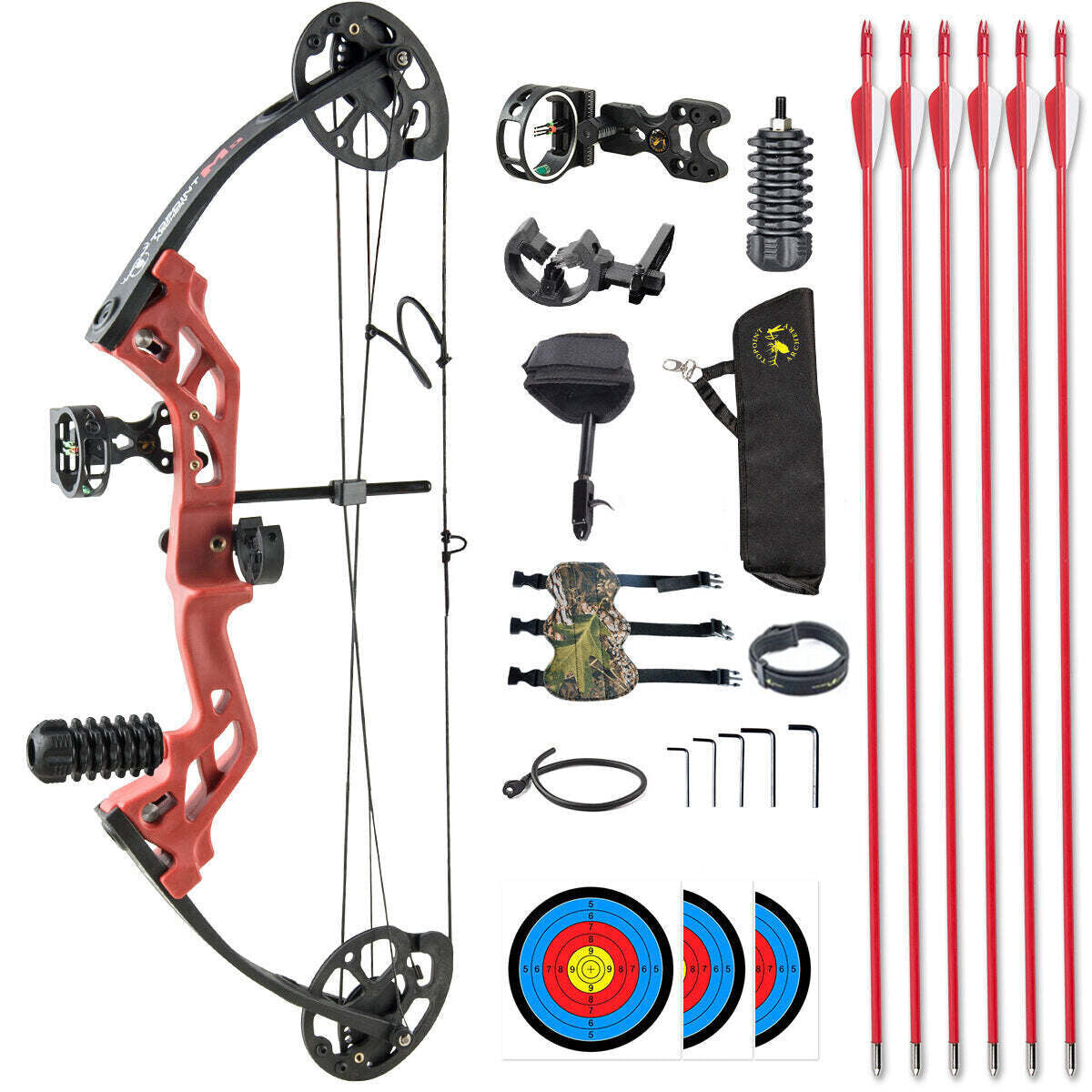 Topoint M3 Youth Compound bow 10-30lbs RTS Package 7 Colour R/L Hand