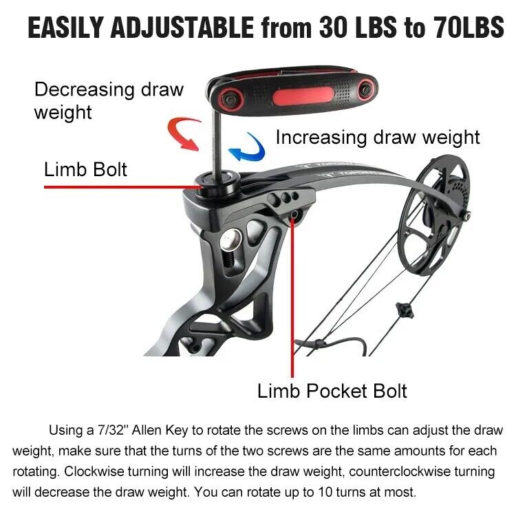 NEW Topoint 2024 M1 COMPOUND BOW 19-70LB ARROW HUNTING TARGET ARCHERY Hard Case
