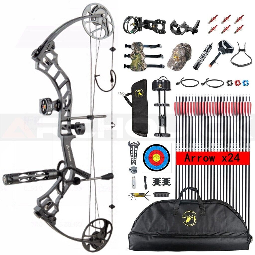 Topoint Trigon 19-70lbs COMPOUND BOW & ARROW HUNTING TARGET ARCHERY