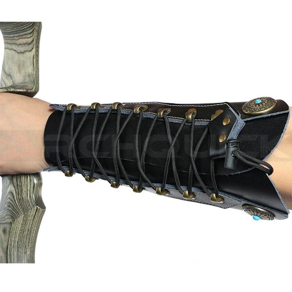 Archery Cow Leather Arm Guard Protector Gear for Compound Recurve Bow Hunting