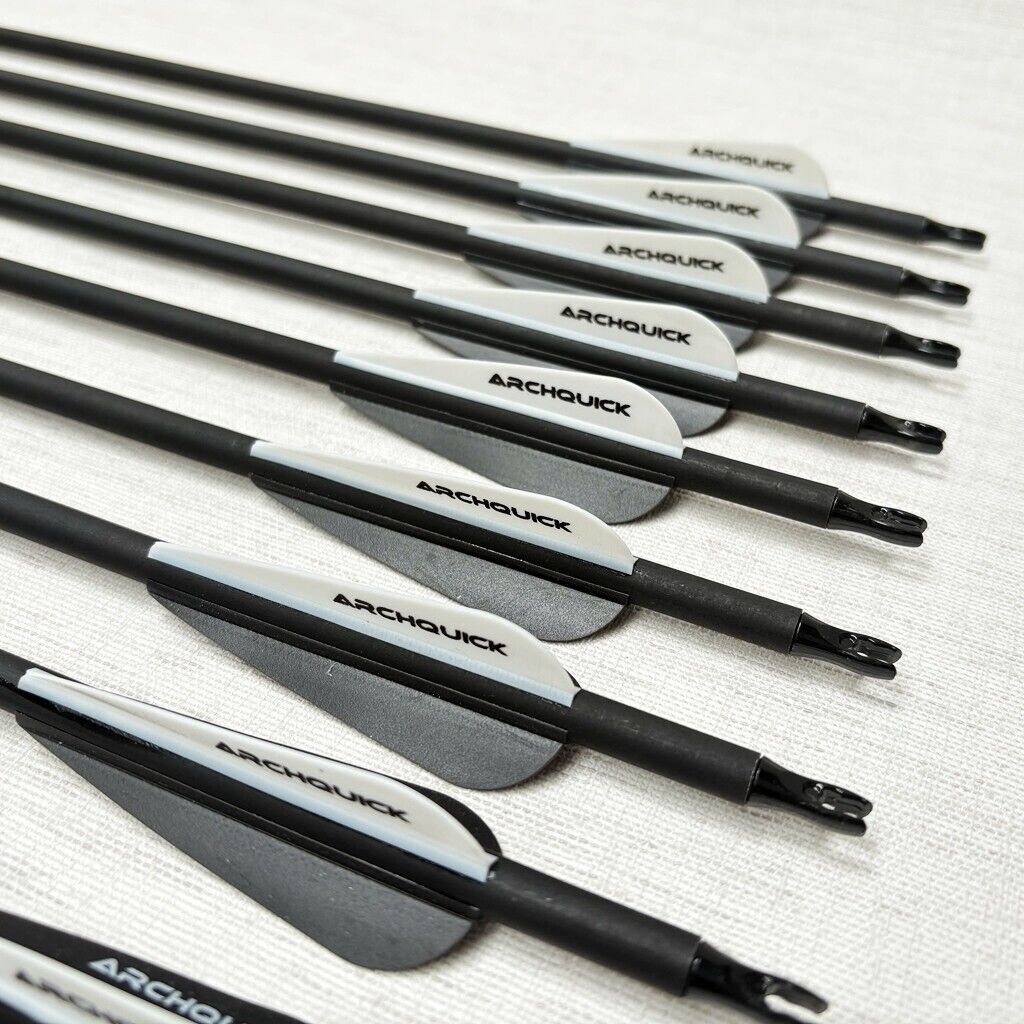 10x ARCHQUICK Carbon Arrows 31. 5" Spine 500 For Compound & Recurve Bow Hunting