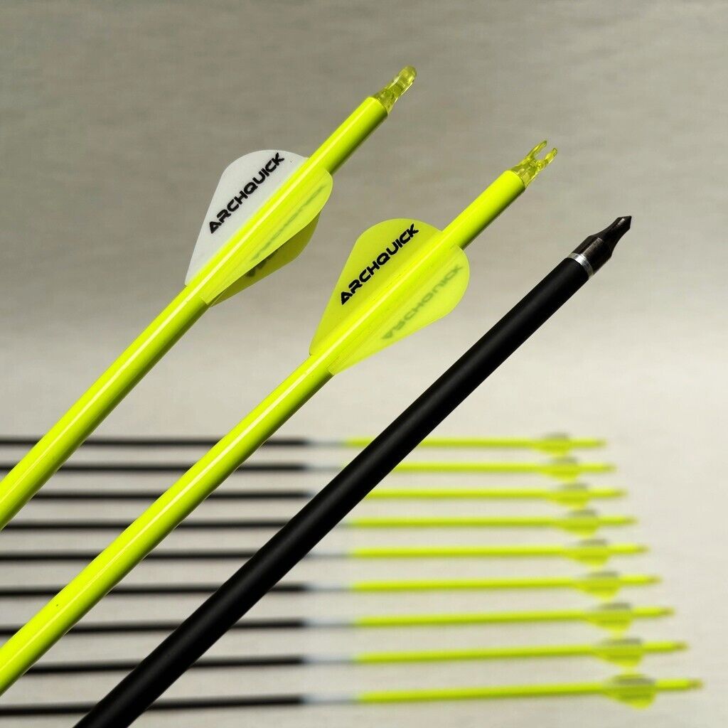 12x ARCHQUICK Carbon Arrows 32. 5" Spine 500 for Recurve Compound Bow 3 Colours