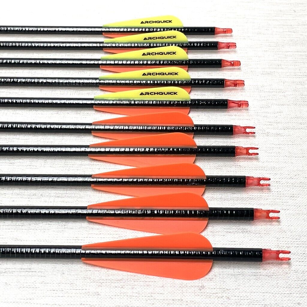 10/20x ARCHQUICK 31.5" Fiberglass Hunting Practice Arrows with Removable Tips