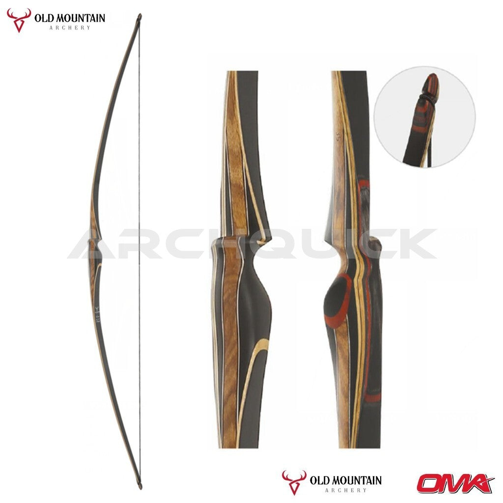 Old Mountain Archery OMA VOLCANO LongBow Carbon Traditional Long bow 68" RH/LH