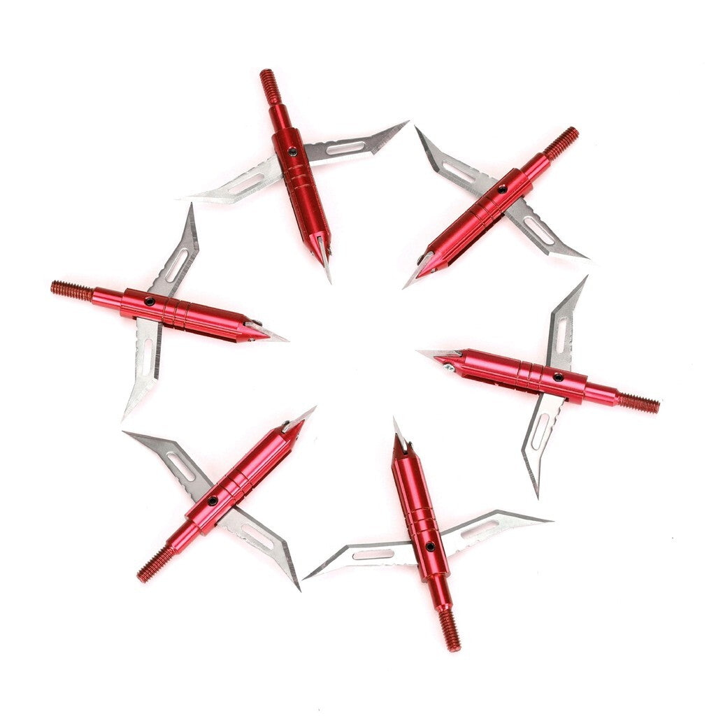 ARCHQUICK Archery Mechanical Broadhead-100 grain open on impact Bow Hunting RED