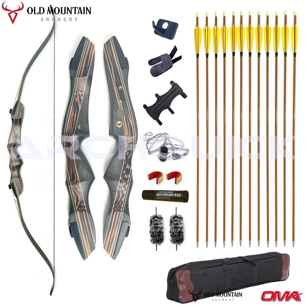 Old Mountain Archery Tachyon T/D Recurve Bow 62inch 20-60lb R/L Hunting & Target
