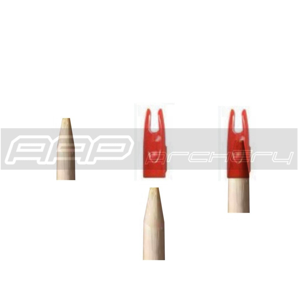 AAP Archery Glue-on 5/16" NOCK for OD 8mm Tapered Tail Wood arrow shaft as pics