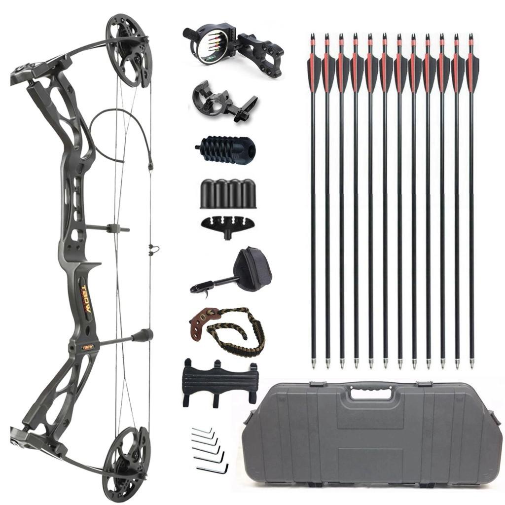 Junxing Compound Bow T8 Dragon For Hunting Target 10-70lb 325FPS RTS Arrow Set