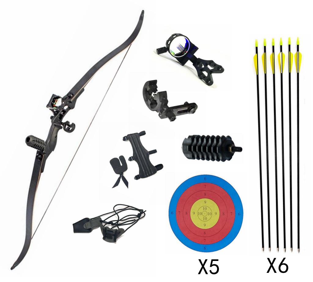 New Archery Recurve Bow Set Takedown Hunting Target shooting Practice Kit 54"