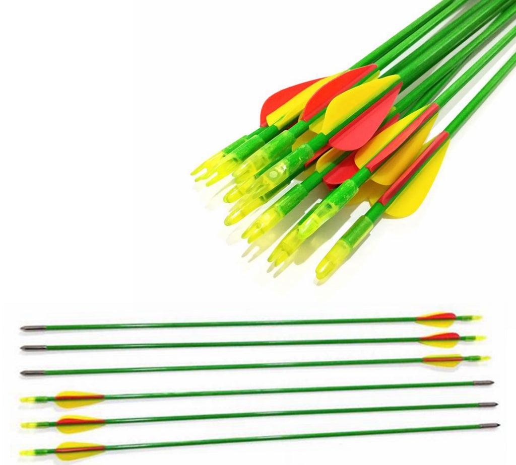 10x 26" Fiberglass Arrows 10-30lbs KIDS Prac Target Recurve Compound Bow Green