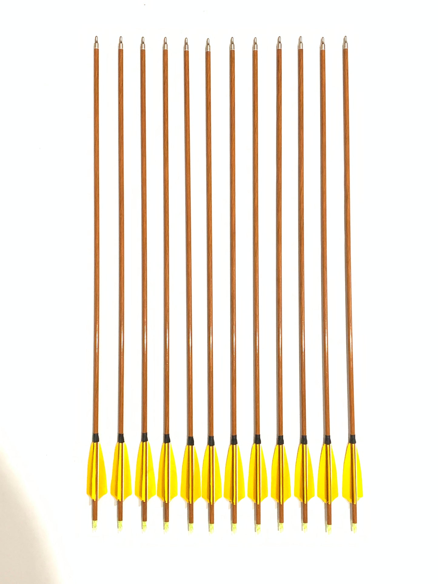 12x 31.5" Carbon Arrows 4" Turkey Feather Compound Recurve Bow Hunting Yellow