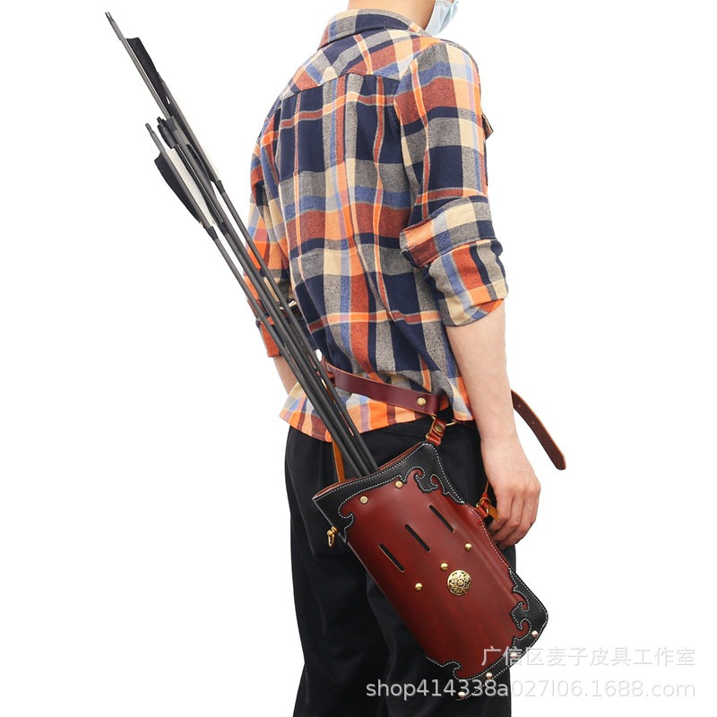 Archquick Archery Traditional Quiver Hand Made Cow Waxy Leather Quiver