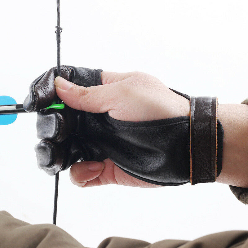 New Archery Shooting Glove 3 Finger Compound Recurve Bow Hunting Target Gear