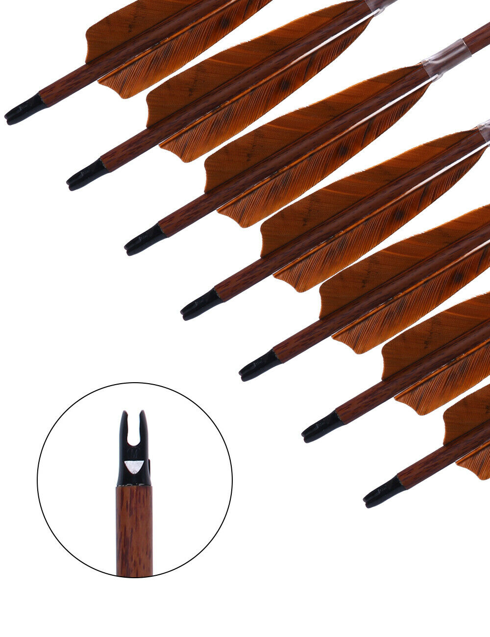 MS archery Wood Carbon Arrows 32 Inches Spine 350 Recurve Bow Hunting